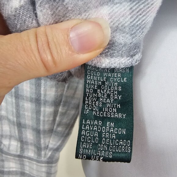 VTG Lauren Ralph Lauren Pastel Plaid Cotton Pullover Jacket Sz M Gray & Pink - Picture 9 of 11